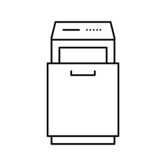 trash compactor line icon vector illustration