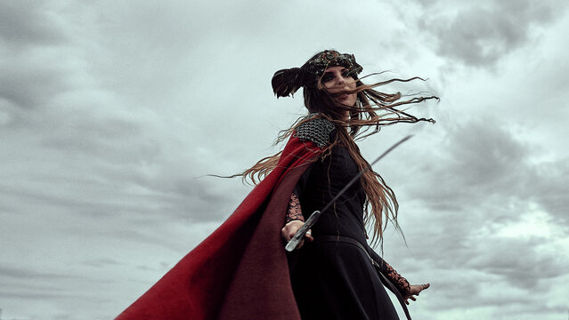 scandinavian red warrior woman Valkyrie