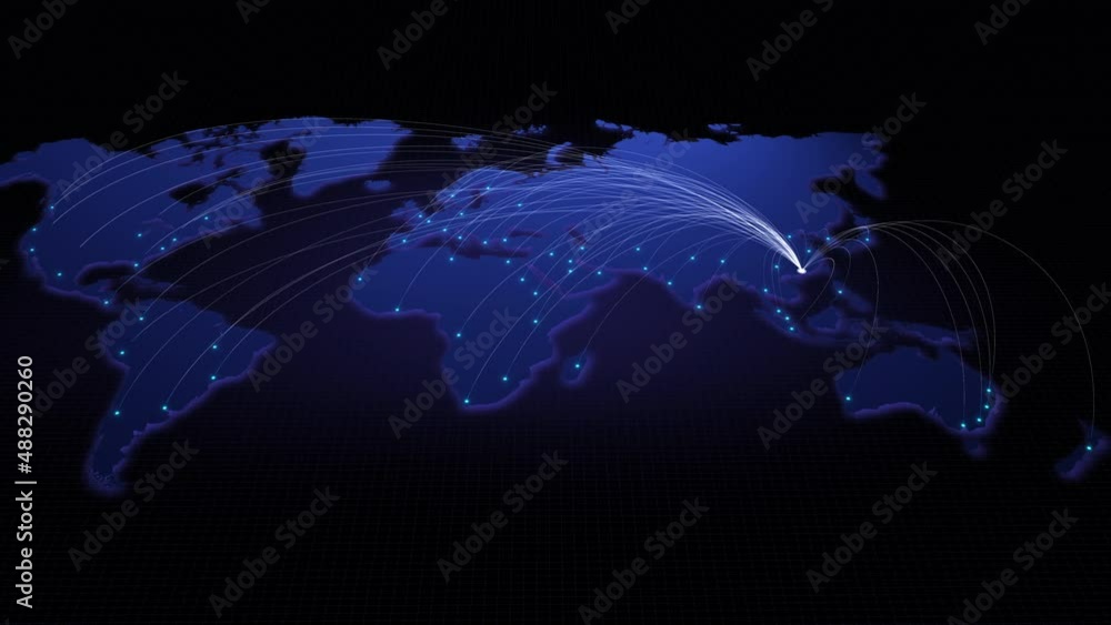 Aufkleber global connectivity from hong kong to other major cities around the world. technology and network co