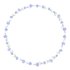 Fototapeta na wymiar Round frame made of crocus flowers