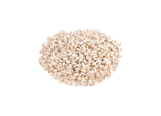 Heap of pearl barley isolated on white
