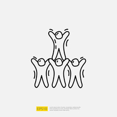 business partner and teamwork doodle icon illustration concept