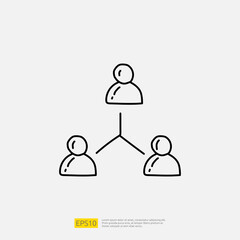 business partner and teamwork doodle icon illustration concept