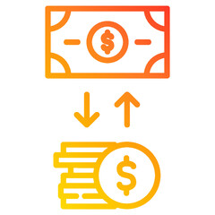 Illustration of Money Exchange design icon