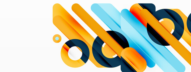 Lines geometric background. Stripes and rings composition business template for wallpaper, banner, background or landing