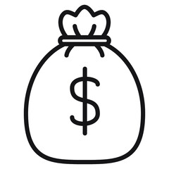 Illustration of Bag full of money design icon