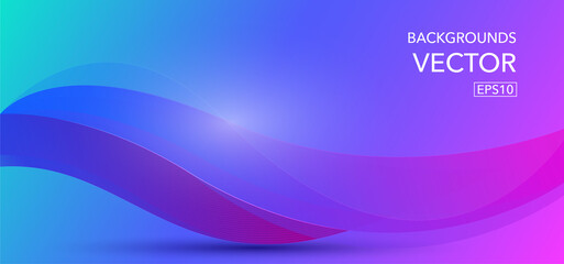 Abstract wave element for design stylized line art background Colorful. Vector banner
