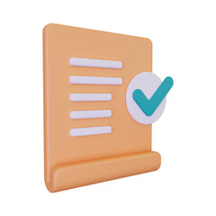 Document Approved. isolated on a white background. 3d illustration