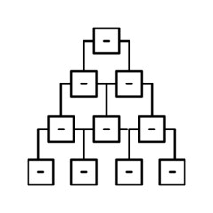 hierarchy diagram line icon vector illustration