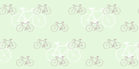 Doodle style seamless pattern with bicycles