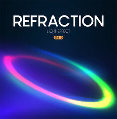 Futuristic colorful light effect. Circle neon light motion.