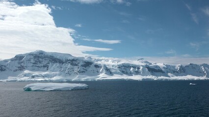 Icebergs in the Arctic. The result of global warming and climate change on our planet. Nature and...