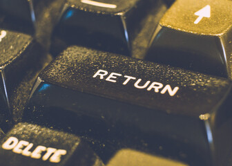 Iconic BBC model B computer keyboard at the National Computing Museum at Bletchley Park