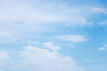 Clear blue color sky with white cloud background