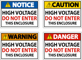 High Voltage Do Not Enter Enclosure Sign