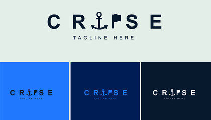 vector logos of anchors and ships for freight forwarding boats to send goods or send passengers