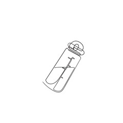 continuous line drawing water fitness bottle illustration icon isolated