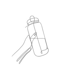 continuous line drawing water fitness bottle illustration icon isolated