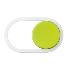 Switch green button on high quality 3D render illustration app design icon.