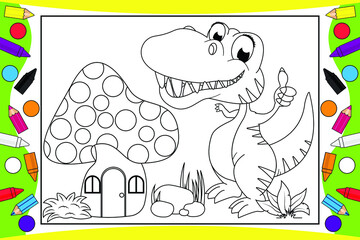 coloring cute dinosaur for kids