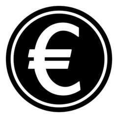 Euro Currency Coin Flat Icon Isolated On White Background