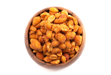 Honey Roasted Peanuts Isolated on White Background