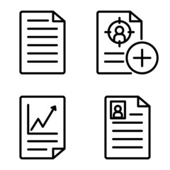 Fototapeta premium Docs1-2 Flat Icon Set Isolated On White Background