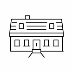 cape cod house line icon vector illustration