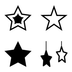 Stars Flat Icon Set Isolated On White Background