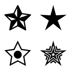 Stars Flat Icon Set Isolated On White Background