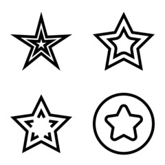 Stars Flat Icon Set Isolated On White Background