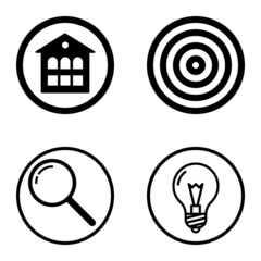 Circles1-2 Flat Icon Set Isolated On White Background