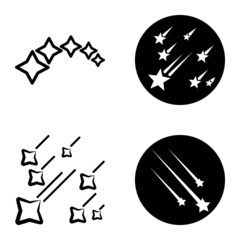 Starfall Flat Icon Set Isolated On White Background