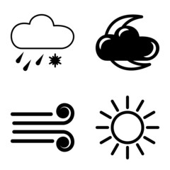 Weather Flat Icon Set Isolated On White Background