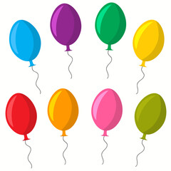 Balloons isolated on white background. Flat icon for celebrate and carnival. Vector © Tetiana