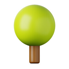 Green oak tree high quality 3D render illustration icon.