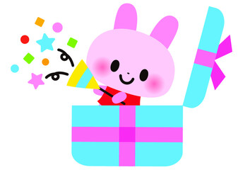 プレゼント,誕生日,動物,バレンタイン,パーティー,お祝い,うさぎ,発表会,３月,４月,笑顔,卒業,卒業式,入学,入学式,卒園,入園,入園式,卒園式,行事,祝,かわいい,イラスト,春,夏,リボン,贈り物,可愛い,カワイイ,ウサギ,クリスマス,セット,クラッカー,12月,グリーティングカード,メッセージカード,ポストカード,バースデー,ギフト,記念品,箱,ラッピング,カード,ギフトカード,バースデー