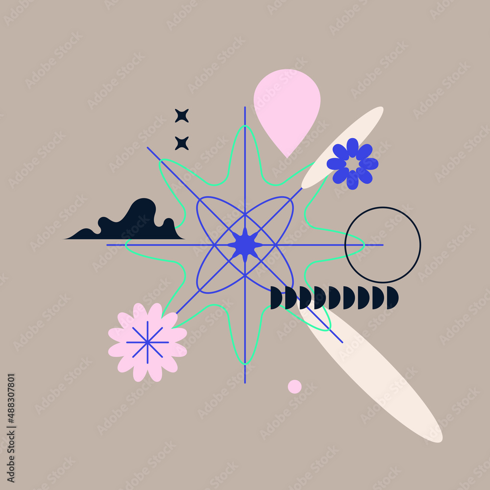 Poster composition with geometric shapes. abstract background for design.