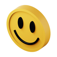 Smile face high quality 3d render illustration icon.