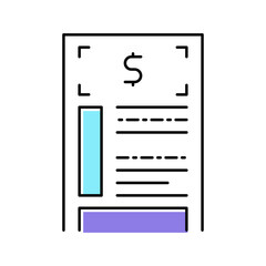 financial agreement color icon vector flat illustration