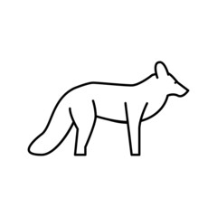 fox wild animal line icon vector illustration