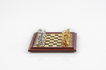 wooden chessboard isolated from white background