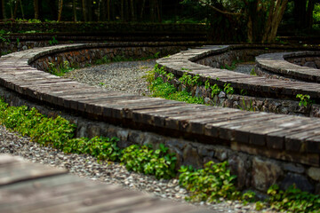 Taiwan, Yilan County, forests, mountains, lakes, bright ponds, open-air stage