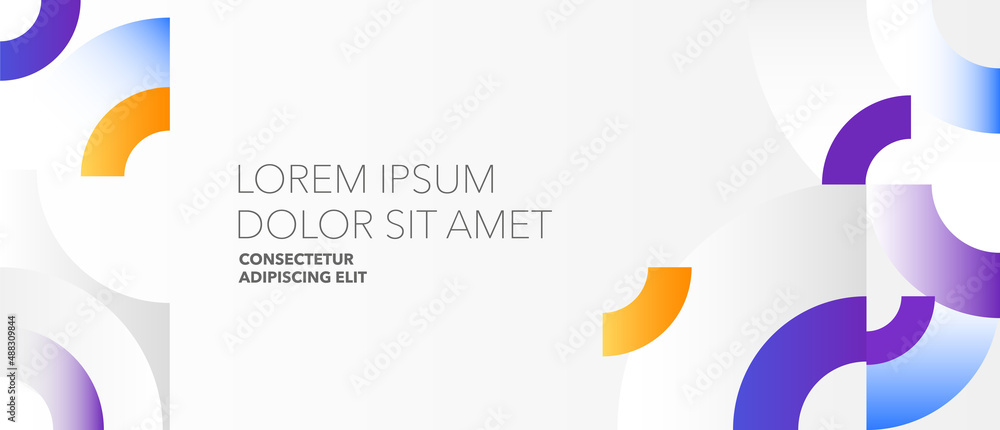Poster horizontal abstract light template with color graphic elements and place for text. vector illustrati