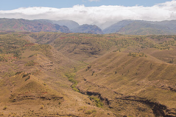 Panocamic landscape from waimea canyon in Kauai, Hawai