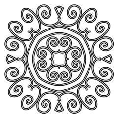 Frame. Pattern. A design element. Mandala coloring book. Anti-stress coloring. Vector illustration drawn by hand. Decorative round decoration for coloring books, greeting cards. Isolated pattern