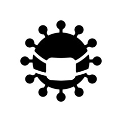 Simple icon of virus or bacteria, medical logo. Black icon on white background