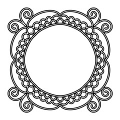 Frame. Pattern. A design element. Mandala coloring book. Anti-stress coloring. Vector illustration drawn by hand. Decorative round decoration for coloring books, greeting cards. Isolated pattern