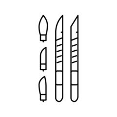 scalpel medical line icon vector illustration