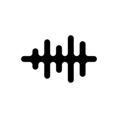 Sound wave, simple icon. Black icon on white background